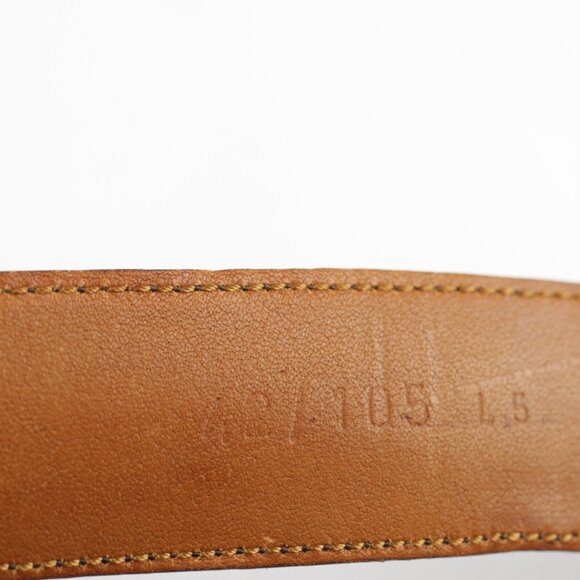 VTG USA Cole Haan Mens Belt Size 42 Brown Leather Tan Inlay Handcrafted Maine - Picture 10 of 16